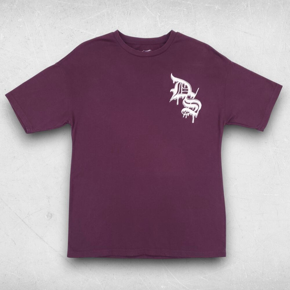 Dogg Supply T-shirt Unisex XS Maroon Embroidered Printed‎ Streetwear Grunge Y2K